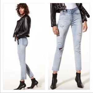 GRLFRND Karolina Daddy Don’t Cry Raw Hem Jeans